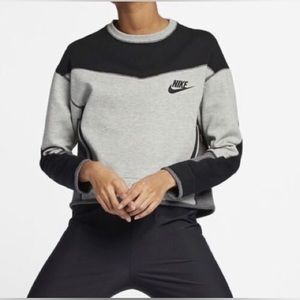 Nike Tops | Nike Tech Fleece Cropped Crew - Greyblack